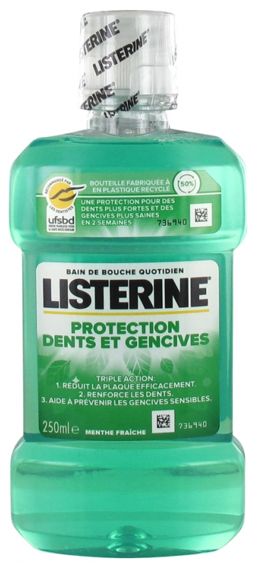 Listerine Bain de Bouche Protection Dents et Gencives Menthe Fraîche