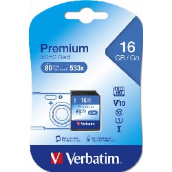 Verbatim Premium mémoire flash 16 Go SDHC Classe 10