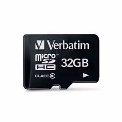 Verbatim Premium, 32 Go, MicroSDHC, Classe 10, 10 Mo/s, 10 Mo/s, Noir