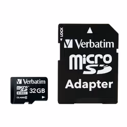 Verbatim Premium, 32 Go, MicroSDHC, Classe 10, 10 Mo/s, 10 Mo/s, Noir