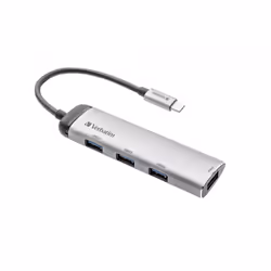 Verbatim Hub Multiports USB-C 4 ports USB 3.2 Gen 1, USB 3.2 Gen 1 (3.1 Gen 1) Type-C, USB 3.2 Gen 1 (3.1 Gen 1) Type-A, 5000 ...
