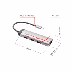Verbatim Hub Multiports USB-C 4 ports USB 3.2 Gen 1 - Vue supplémentaire 5