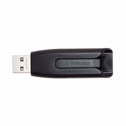 Verbatim V3, 128 Go, USB Type-A, 3.2 Gen 1 (3.1 Gen 1), 80 Mo/s, Slide, Noir