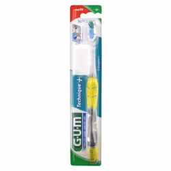 GUMTechniqueBrosse à dents 491 Compact SoupleColoris et motifs selon disponibilitéBrosse a Dents GUM Technique Souple Compact ...