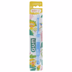 GUM Brosse à Dents Soft Baby 0 Mois et + 213 - Couleur : Bleu est une brosse à dents qui permet d'enseigner à bébé de bonnes  ...