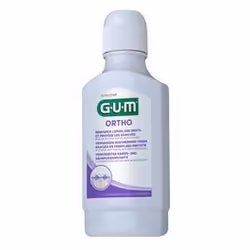 GUM Bain de bouche anti-plaque.Renforce l'émail des dents et protège les gencives.300mlSpécifiquement formulé pour renforcer l'émail des dents et protéger les gencives des irritations.Favorise la prévention des taches blanches de l'émail grâce à une combinaison unique de Fluor et d'Isomalt