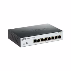 D-Link DGS-1100-08P commutateur réseau Géré L2 Gigabit Ethernet (10/100/1000) Connexion Ethernet, supportant l'alimentation via ce port (PoE) Noir