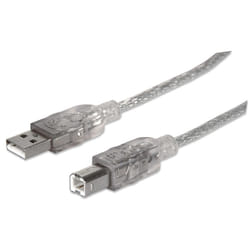 Manhattan 340458 câble USB 3 m USB 2.0 USB A USB B Argent
