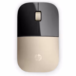 HP Souris sans fil Z3700 or, Ambidextre, Optique, RF sans fil, 1200 DPI, Or