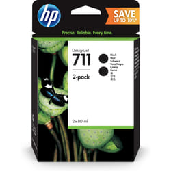 HP Pack de 2 cartouches d’encre 711, noir de 80 ml (P2V31A)