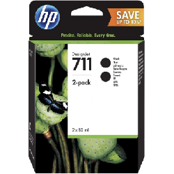 HP Pack de 2 cartouches d’encre 711, noir de 80 ml (P2V31A)