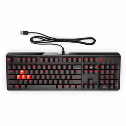 HP Clavier OMEN by 1100, Taille réelle (100 %), Avec fil, USB, Clavier mécanique, LED, Noir