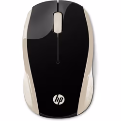 HP Souris sans fil 200 (Rose soie), Ambidextre, Optique, RF sans fil, 1000 DPI, Noir, Or