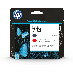 HP Tête d’impression 774 DesignJet noir mat/rouge chromatique