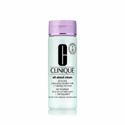Clinique All About Clean Lait Micellaire Tout-en-un Nettoyant + Démaquillant (Types 1 & 2), 200ml, Lait démaquillant , Femmes ...