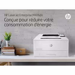 HP LaserJet Enterprise M406dn, Noir et blanc, Imprimante pour Entreprises, Imprimer, Taille compacte; Sécurité renforcée; Impression recto-verso; Éco-énergétique; Impression USB en façade - Vue supplémentaire 7