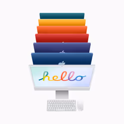 Apple iMac Apple M 24" 8 Go 256 Go SSD macOS Big Sur Bleu - Vue supplémentaire 6