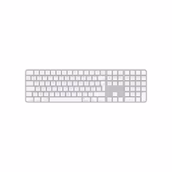 Apple Magic, Taille réelle (100 %), USB + Bluetooth, AZERTY, Aluminium, Blanc