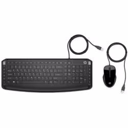 HP Pavilion Clavier et souris 200 pour, Taille réelle (100 %), USB, Noir, Souris incluse