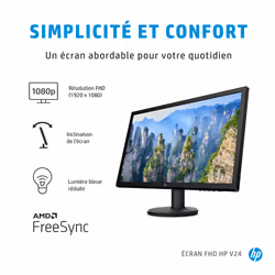HP V24 FHD écran plat de PC 24" Full HD LED Noir - Vue supplémentaire 6