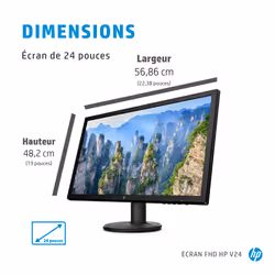 HP V24 FHD écran plat de PC 24" Full HD LED Noir - Vue supplémentaire 8