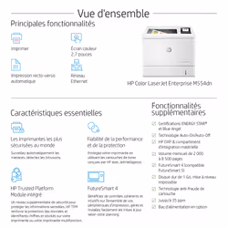 HP Color LaserJet Enterprise Imprimante M554dn, Imprimer, Impression USB en façade; Impression recto-verso - Vue supplémentaire 8