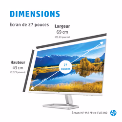 HP M27fwa FHD écran plat de PC 68,6 cm (27") 1920 x 1080 pixels Full HD Blanc - Vue supplémentaire 9