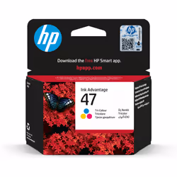 HP 47 Cartouche authentique, trois couleurs, Encre à colorant, 14 ml, 700 pages, 1 pièce(s), Paquet unique