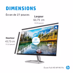 HP M27fe écran plat de PC 27" Full HD LCD Noir, Argent - Vue supplémentaire 8