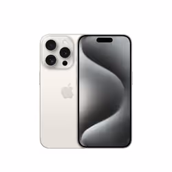 Apple iPhone 15 Pro , 15,5 cm (6.1"), 2556 x 1179 pixels, 128 Go, 48 MP, iOS 17, Titane, Blanc