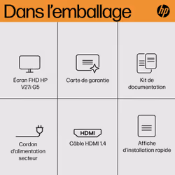 HP V27i G5 écran plat de PC 27" Full HD Noir - Vue supplémentaire 8