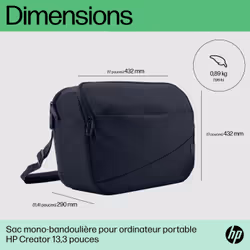 HP Sac mono-bretelle pour ordinateur portable 13,3 pouces Creator - Vue supplémentaire 7