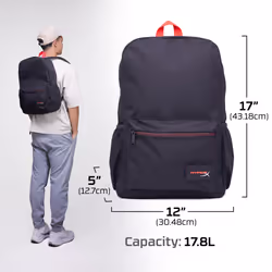 HP Sac à dos HyperX Delta, Urbain, 40,9 cm (16.1"), Mousse de polyuréthane, Polyester