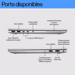 PC Portable HP ProBook 460 G11 Ultra 5 125U 8 Go 512 Go SSD - Argent - Vue supplémentaire 4