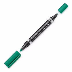 Staedtler Lumocolor Duo, Vert, Pointe fine/ogive, Noir, Vert, 1,5 mm, Universel, Allemagne