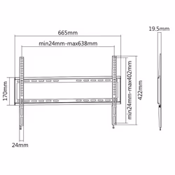 SBOX PLB-2264F support pour téléviseur 70" Noir