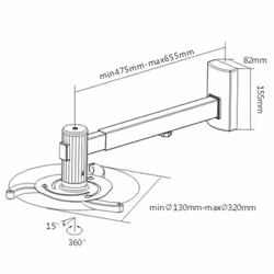 SBOX PM-105 support pour projecteurs Mur Blanc