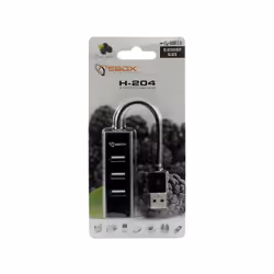 SBOX H-204 hub & concentrateur USB 2.0 480 Mbit/s Noir