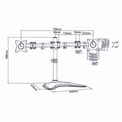 SBOX LCD-F024 support d'écran plat pour bureau 27" Noir