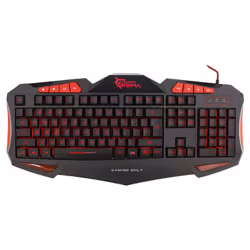 Clavier Gaming rétroéclairé - Rétroéclairage Rouge - 104 Boutons + 8 Boutons Multimédia - 19x Boutons Anti-Ghosting - Duré de ...