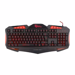 White Shark GK-1621 Shogun, Taille réelle (100 %), USB, Clavier à membrane, QWERTY, Noir, Rouge