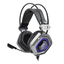 White Shark LION Casque Avec fil Arceau Jouer USB Type-A Noir, Argent