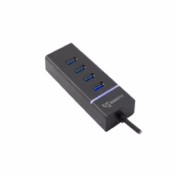 SBOX H-304, USB 3.2 Gen 1 (3.1 Gen 1) Type-A, USB 3.2 Gen 1 (3.1 Gen 1) Type-A, 5000 Mbit/s, Noir, Acrylonitrile-Butadiène-St ...