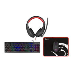 White Shark COMANCHE-2 clavier Souris incluse USB QWERTY Anglais américain Noir