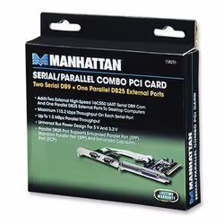 Manhattan 158251, PCI, CE, FCC, RS-232c, PCI 2.3, RoHS, WEEE, MosChip 9865, 124 mm, 122 mm, 23 mm