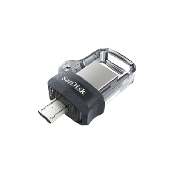 SanDisk Ultra Dual m3.0 lecteur USB flash 32 Go USB Type-A / Micro-USB 3.2 Gen 1 (3.1 Gen 1) Noir, Argent, Transparent