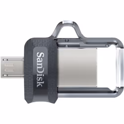 SanDisk Ultra Dual m3.0 lecteur USB flash 32 Go USB Type-A / Micro-USB 3.2 Gen 1 (3.1 Gen 1) Noir, Argent, Transparent