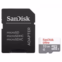 SanDisk Ultra microSD, 32 Go, MicroSDHC, Classe 10, UHS-I, Gris, Rouge