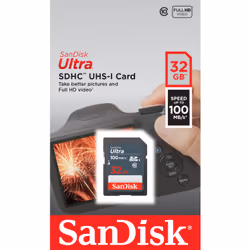 SanDisk Ultra 32 GB SDHC Mem Card 100MB/s 32 Go UHS-I Classe 10 - Vue supplémentaire 3
