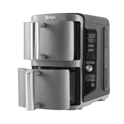 Ninja SL400EU friteuse Double 9,5 L 2470 W Friteuse d'air chaud Noir, Gris